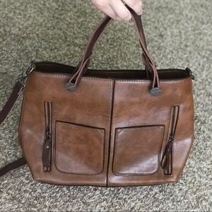 Brown vegan leather ivy and fig bag